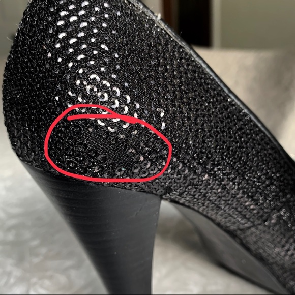 Aldo Platform Peep-Toe Sequin Bow Heels 8-8.5 - Picture 6 of 7